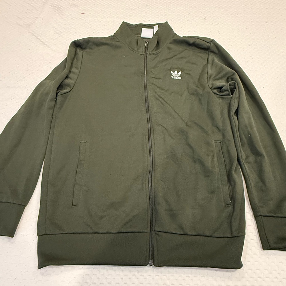 adidas Men's Olive Zip-Up Sweater